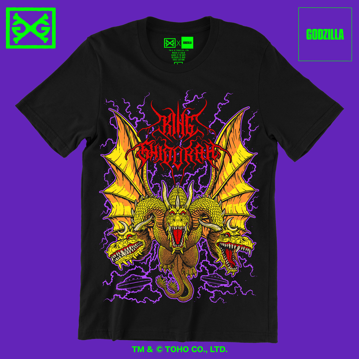 King Ghidorah METALCROPOLIS T-Shirt – GHOST X GHOST King Ghidorah METALCROPOLIS T-Shirt – GHOST X GHOST