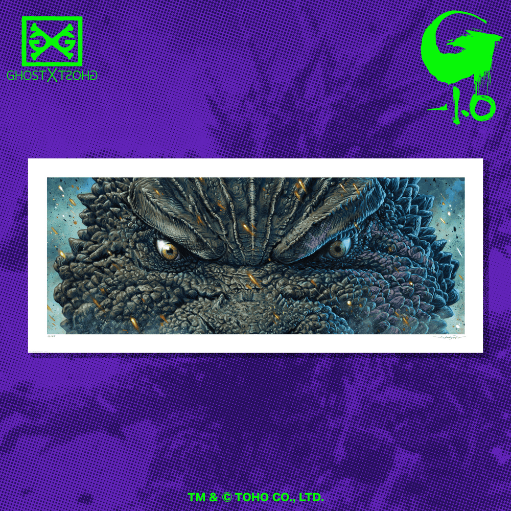 the monsters without Godzilla Minus One Eyes Without A Face by Jason Edmiston Poster GXG Ar – GHOST X GHOST