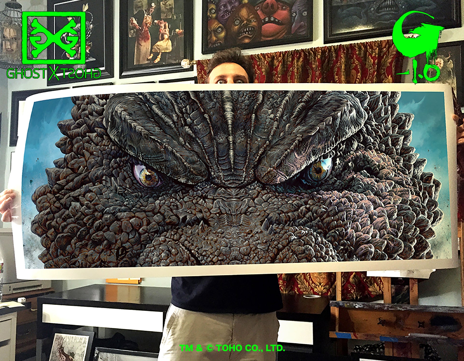 絵画 BIG SMILE Godzilla Minus One GIANT Eyes Without A Face by Jason