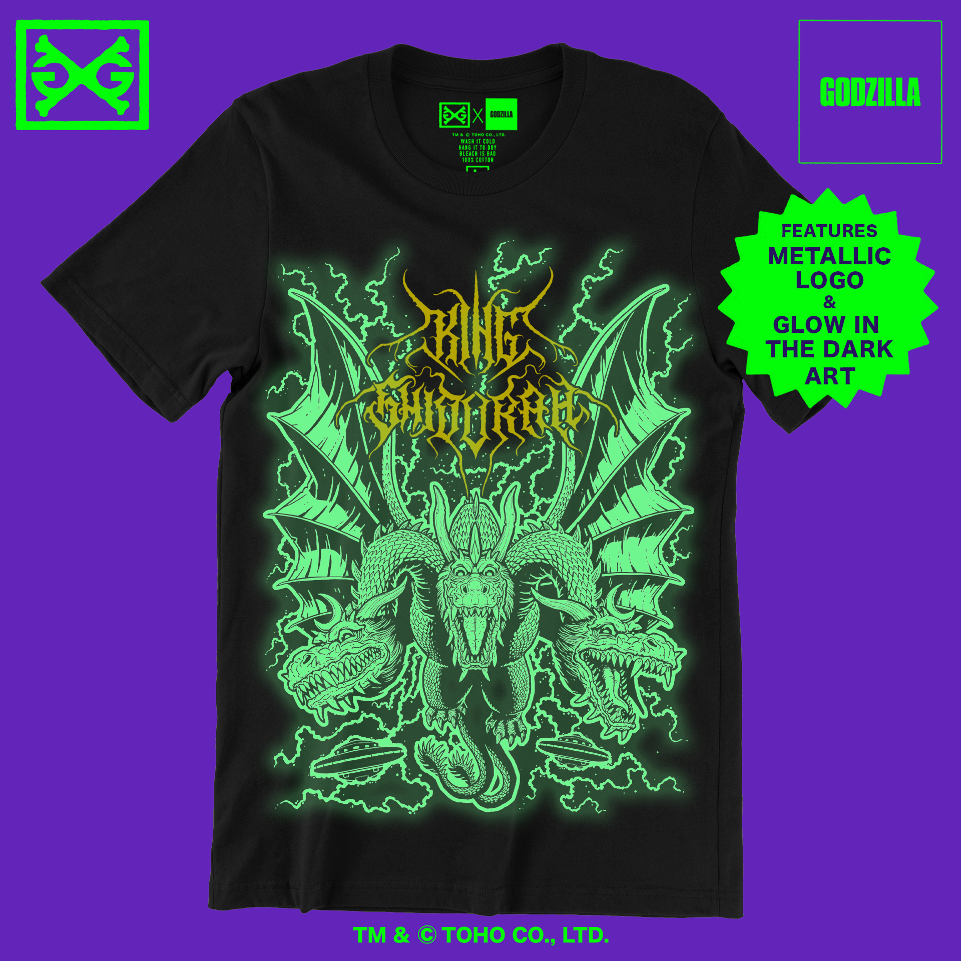 King Ghidorah METALCROPOLIS Nekro Variant T-Shirt – GHOST X GHOST