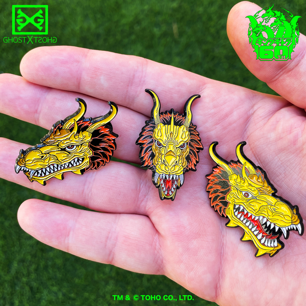 King Ghidorah Head Soft Enamel Pin Set – GHOST X GHOST