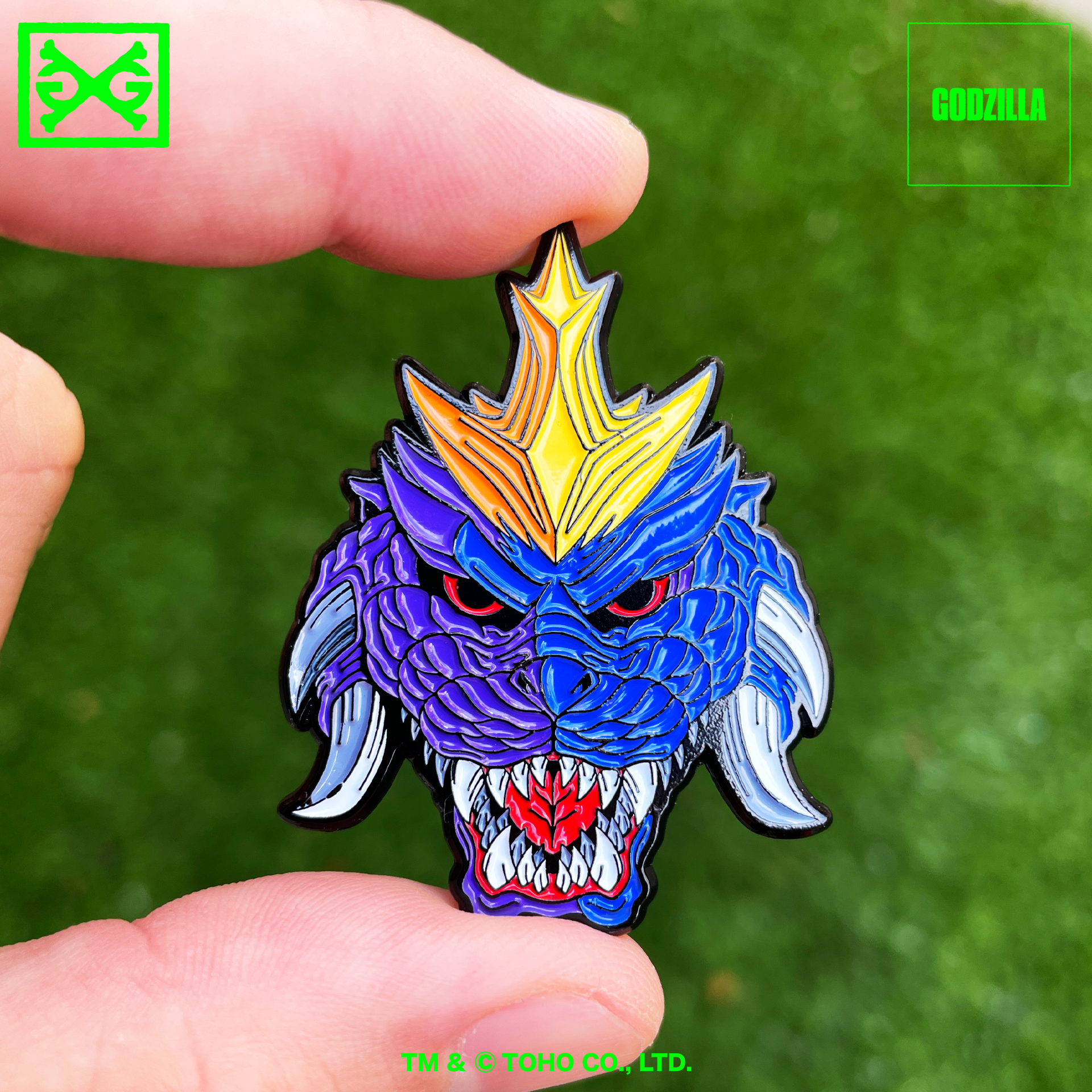 SpaceGodzilla Head Soft Enamel Pin – GHOST X GHOST