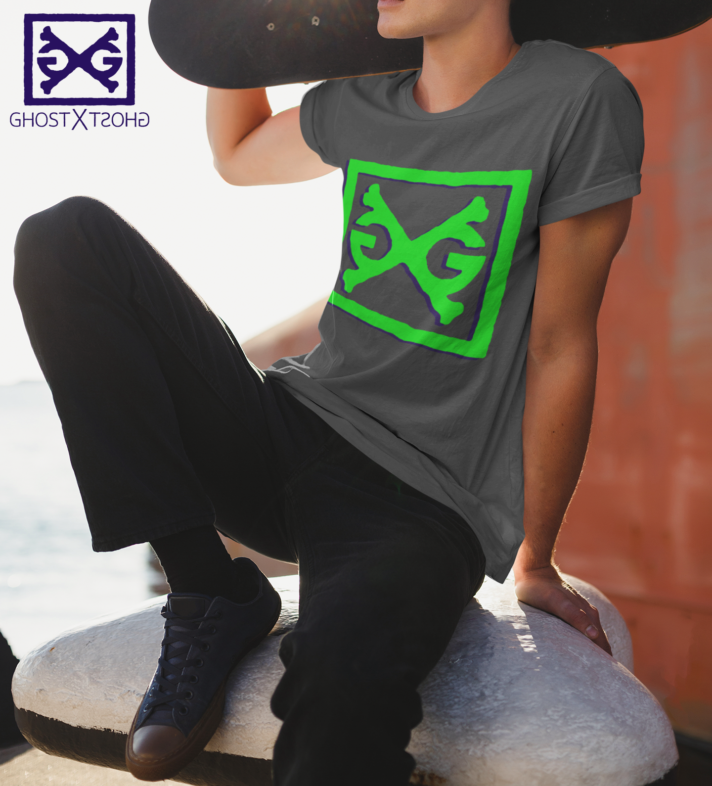 GXG Icon Offset T-Shirt - Charcoal – GHOST X GHOST